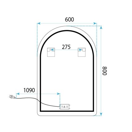 Veidrodis LED 80x60cm CAMLOT 10 Veidrodis LED 80x60cm CAMLOT 10