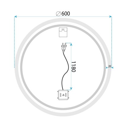 Veidrodis LED BLUETOOTH FFJ 60cm 11 Veidrodis LED BLUETOOTH FFJ 60cm 11