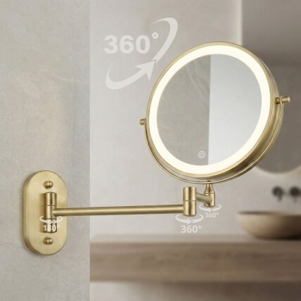 Veidrodis LED Glow Brush Gold 3