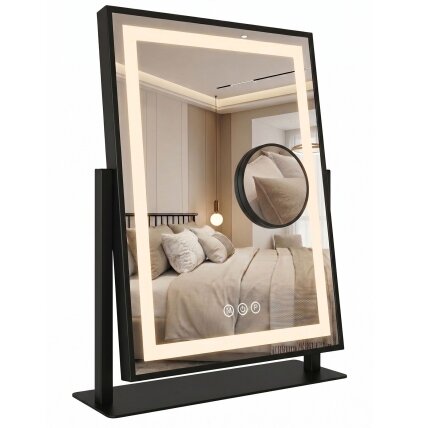 Veidrodis LED LUMI Black 30x40cm