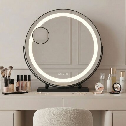 Veidrodis LED MAKE-UP Black 40 cm