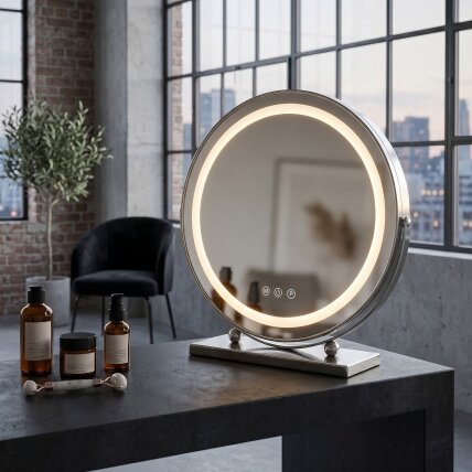 Veidrodis LED MAKE-UP Chrome 58x45 2 Veidrodis LED MAKE-UP Chrome 58x45 2