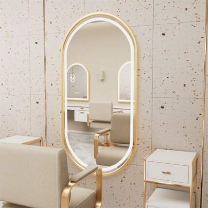 Veidrodis LED OLL 60x90 cm Brush Gold 2