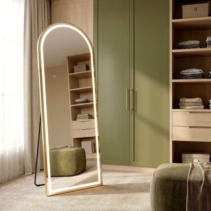 Veidrodis LED Orbit 50x160cm Brush Gold 4 Veidrodis LED Orbit 50x160cm Brush Gold 4