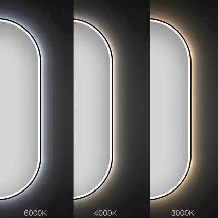 Veidrodis LED OVL 50x100cm Black 4 Veidrodis LED OVL 50x100cm Black 4