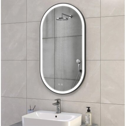 Veidrodis LED OVL 50x100cm Black 7 Veidrodis LED OVL 50x100cm Black 7