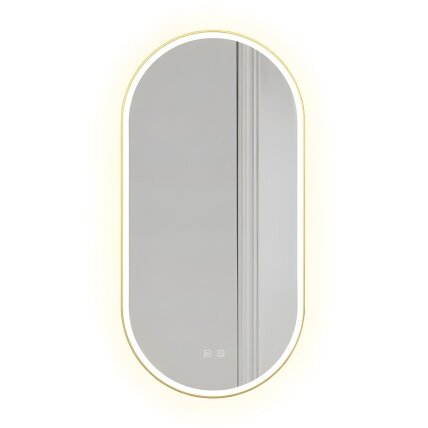 Veidrodis LED OVL 50x100cm Brush Gold Veidrodis LED OVL 50x100cm Brush Gold