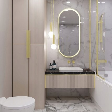 Veidrodis LED OVL 50x100cm Gold 9 Veidrodis LED OVL 50x100cm Gold 9
