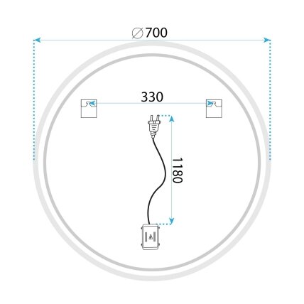 Veidrodis LED SOFT 70 11