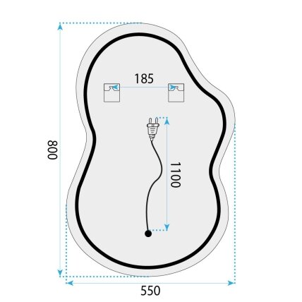 Veidrodis LED UNO DOUBLE 80x55 cm 10