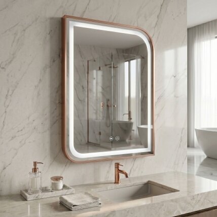 Veidrodis LED ZONE 70x50 BRUSH ROSE GOLD 1 Veidrodis LED ZONE 70x50 BRUSH ROSE GOLD 1
