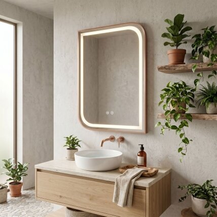 Veidrodis LED ZONE 70x50 BRUSH ROSE GOLD 2 Veidrodis LED ZONE 70x50 BRUSH ROSE GOLD 2