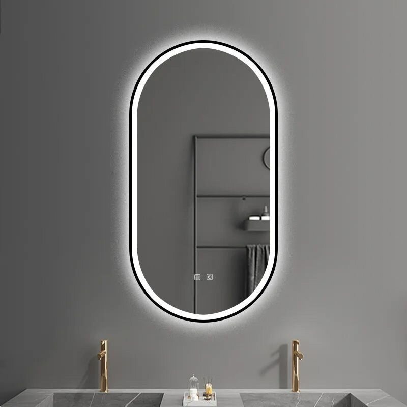 Veidrodis LED OVL 50x100cm Black 10 Veidrodis LED OVL 50x100cm Black 10