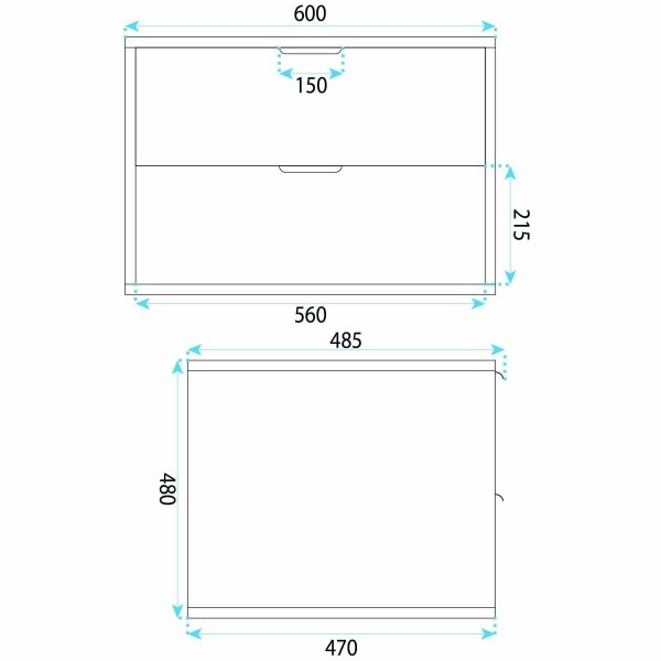 Vonios spintelė po praustuvu Mono 60cm White 12 Vonios spintelė po praustuvu Mono 60cm White 12
