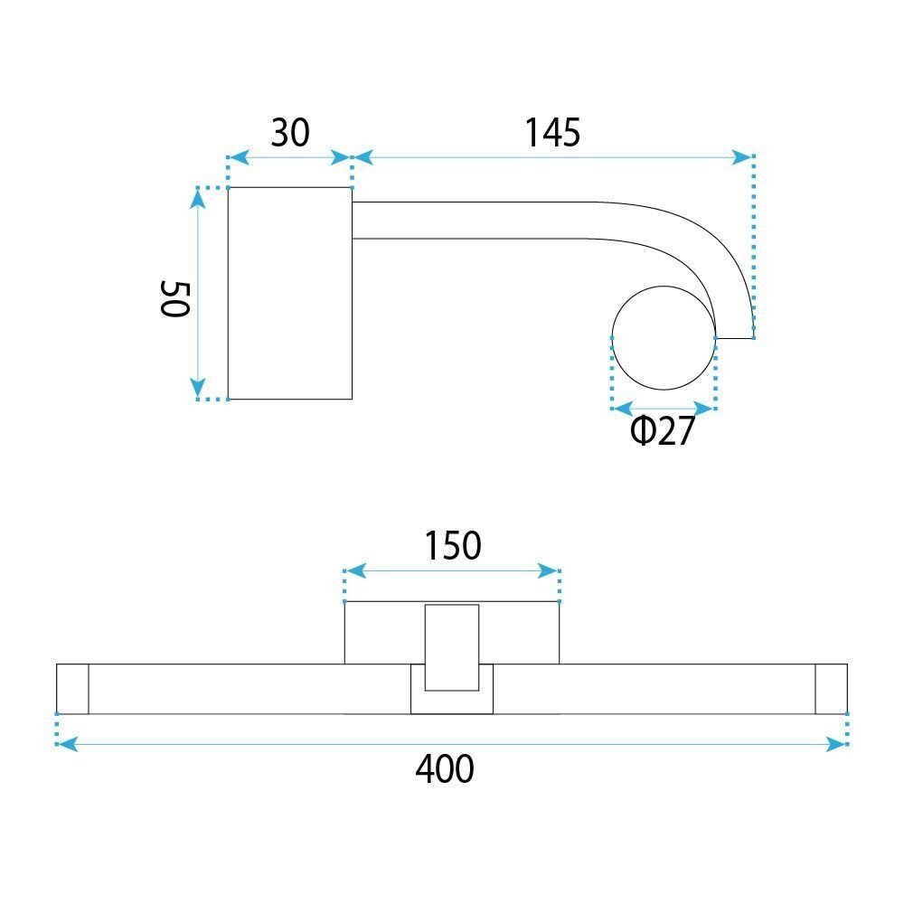Vonios sieninis LED šviestuvas APP1887-1W 40cm BLACK 5 Vonios sieninis LED šviestuvas APP1887-1W 40cm BLACK 5
