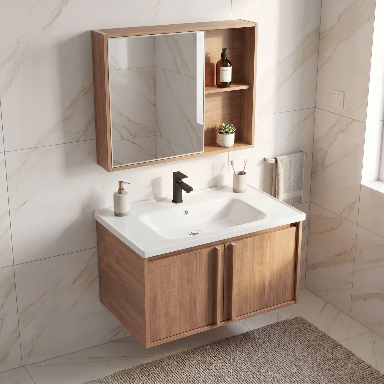 Vonios baldų komplektas su praustuvu Gama T25023 HHL 70CM 2