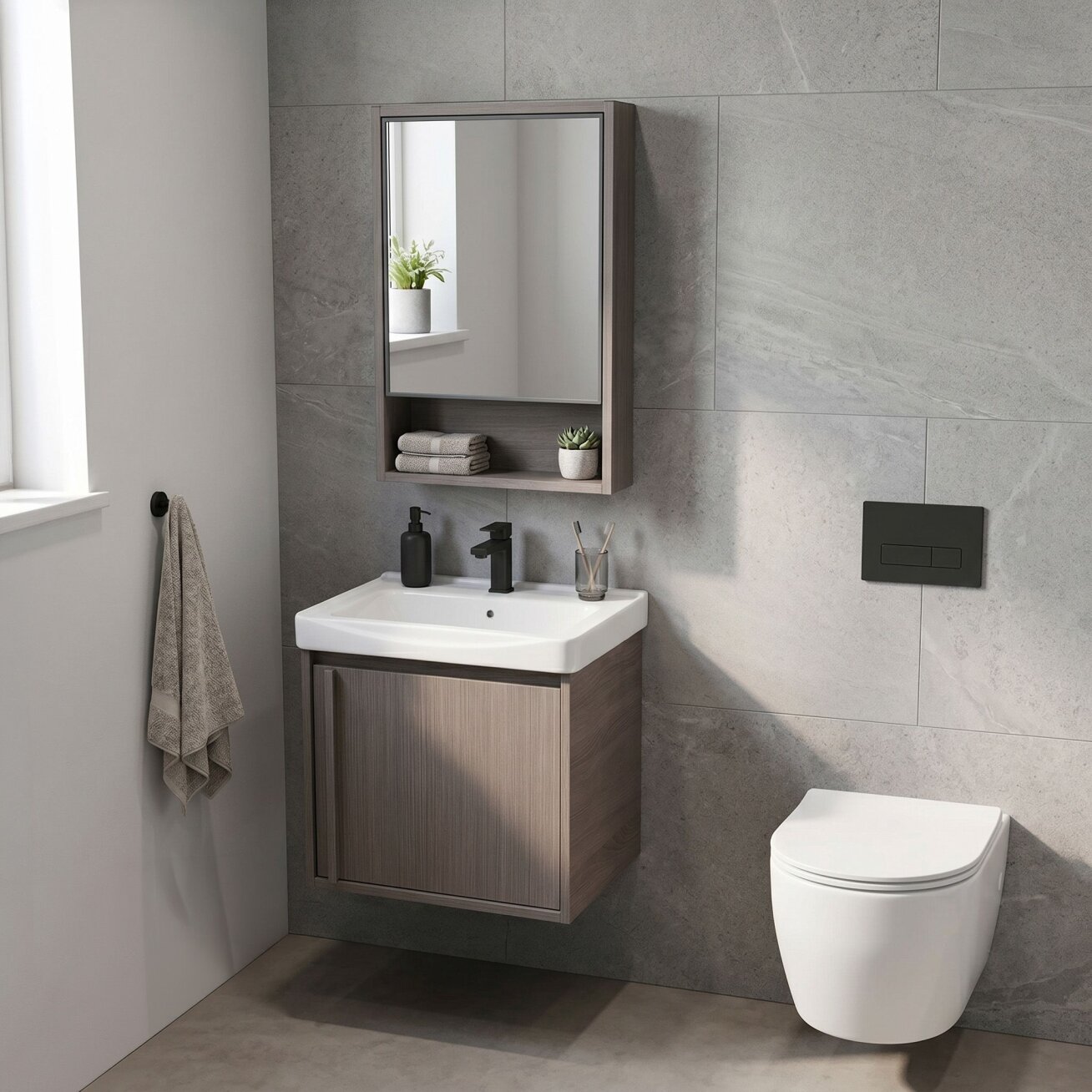 Vonios baldų komplektas su praustuvu Gama T25023 KJM 50CM 4 Vonios baldų komplektas su praustuvu Gama T25023 KJM 50CM 4