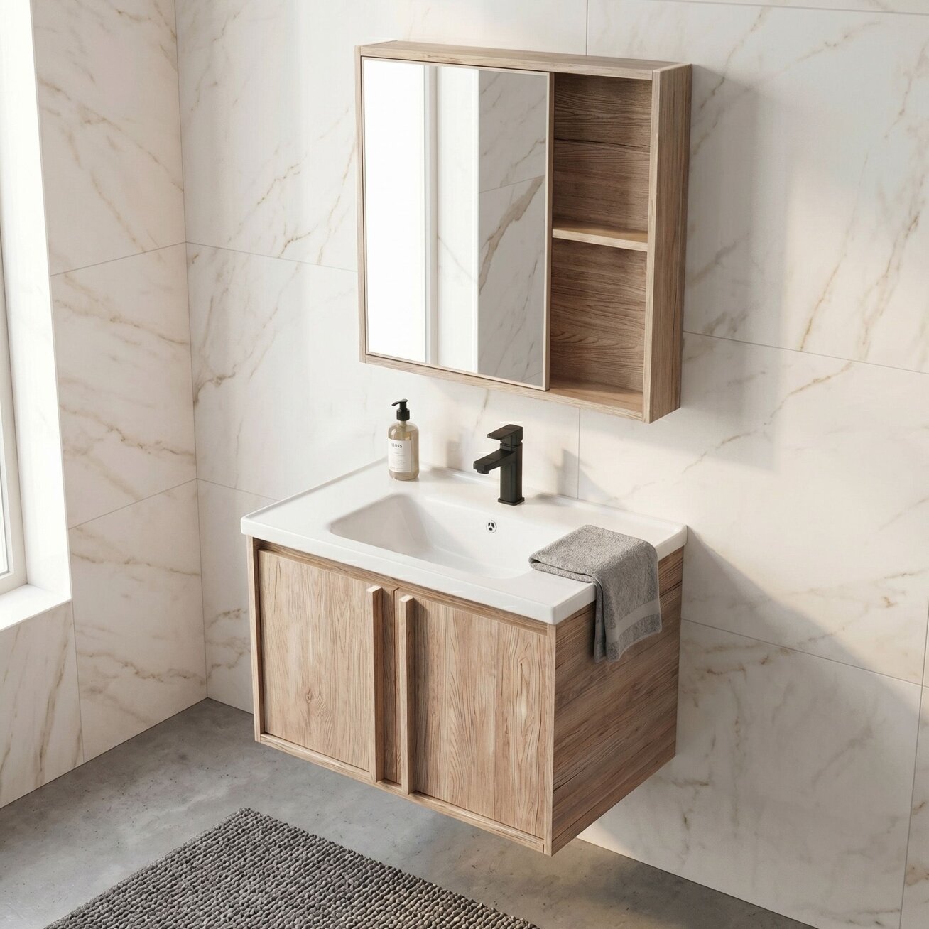 Vonios baldų komplektas su praustuvu Gama T25023 QHM 60CM 3