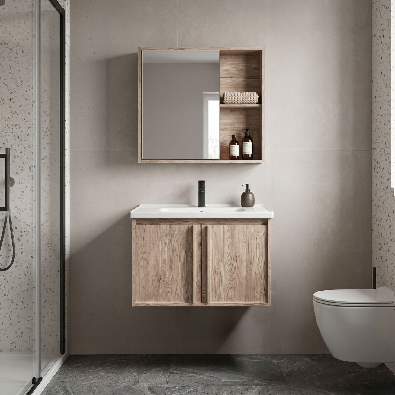 Vonios baldų komplektas su praustuvu Gama T25023 QHM 60CM