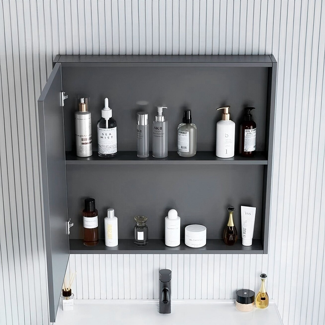 Vonios baldų komplektas su praustuvu Mario 60cm Grey 3