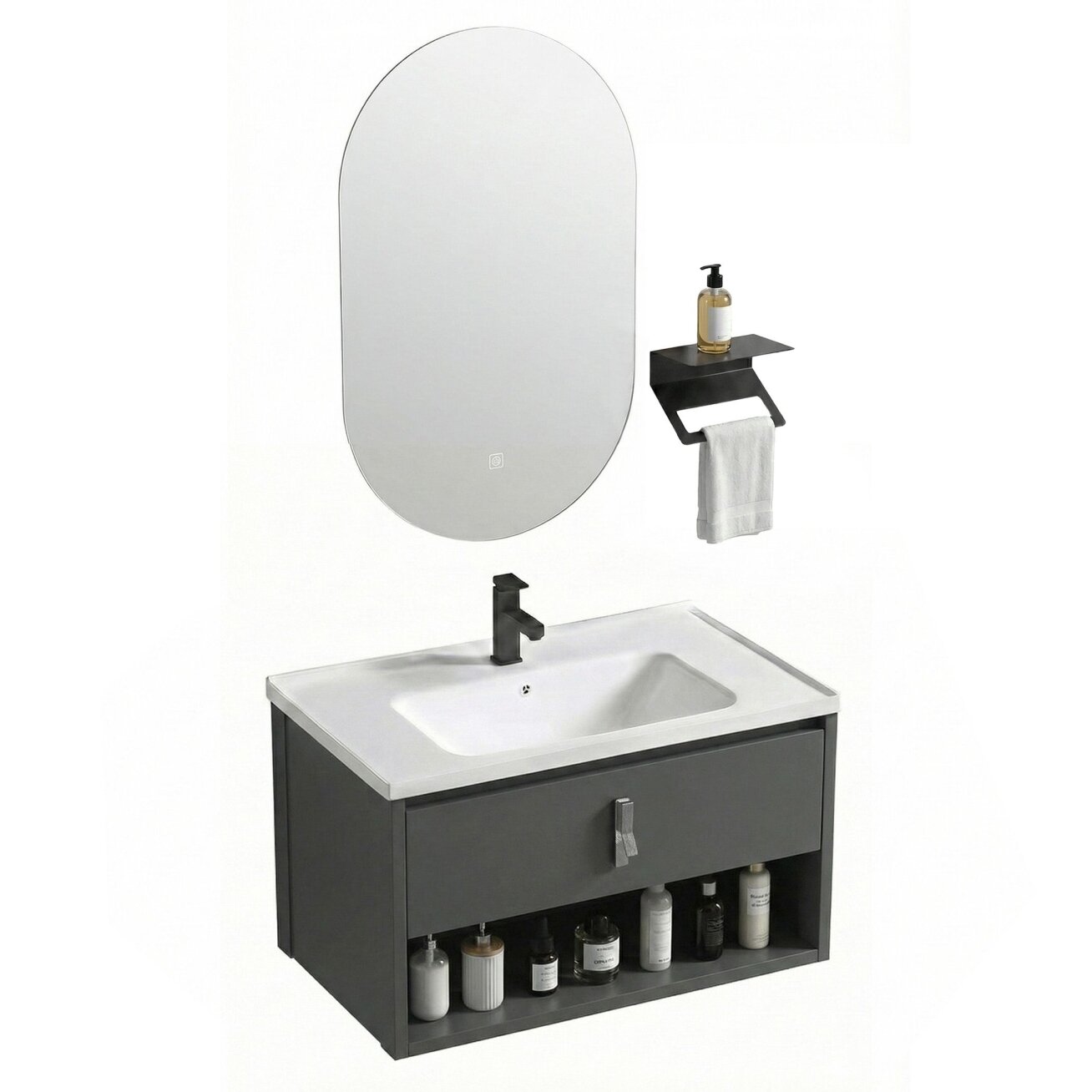 Vonios baldų komplektas su praustuvu Toledo 60cm Grey 1