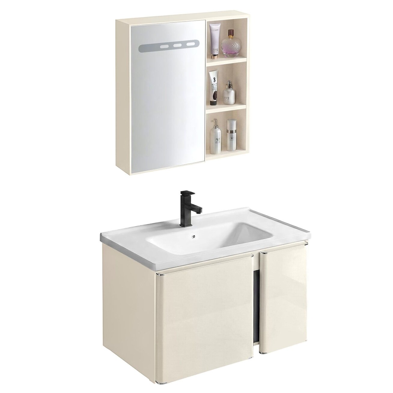 Vonios baldų komplektas su praustuvu Tula 60cm Beige 1