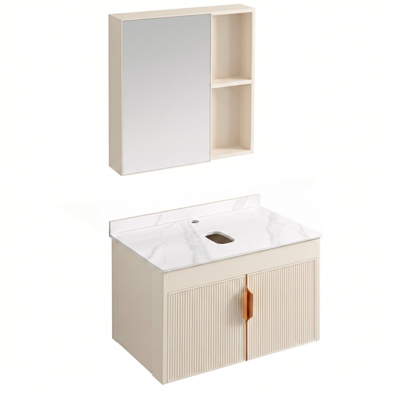 Vonios baldų komplektas su stalviršiu Modo 60cm Beige 7 Vonios baldų komplektas su stalviršiu Modo 60cm Beige 7