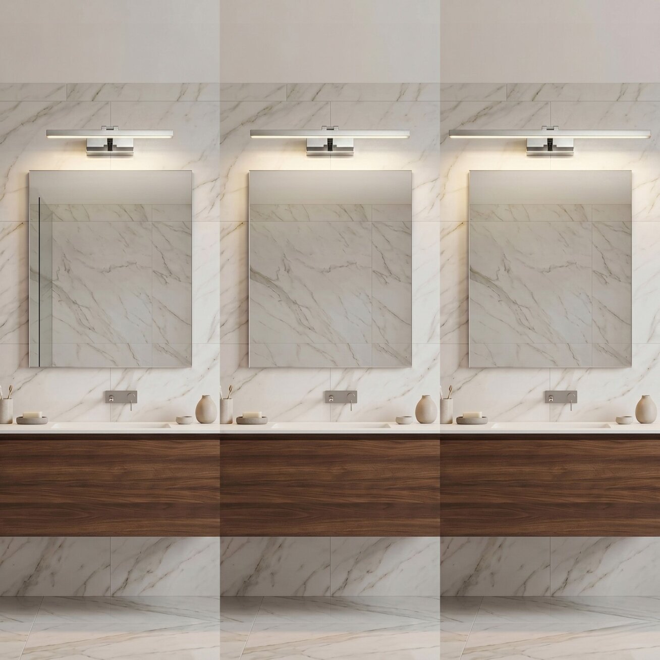 Vonios sieninis LED šviestuvas APP1857-1W 40cm Chrome 5 Vonios sieninis LED šviestuvas APP1857-1W 40cm Chrome 5