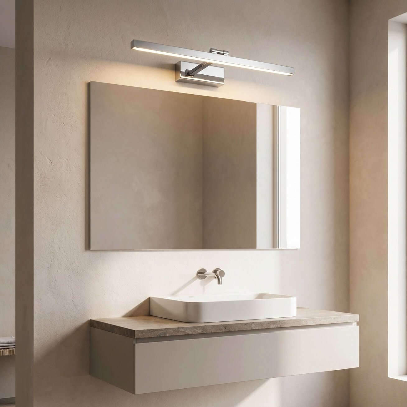 Vonios sieninis LED šviestuvas APP1858-1W 60 cm Chrome 7