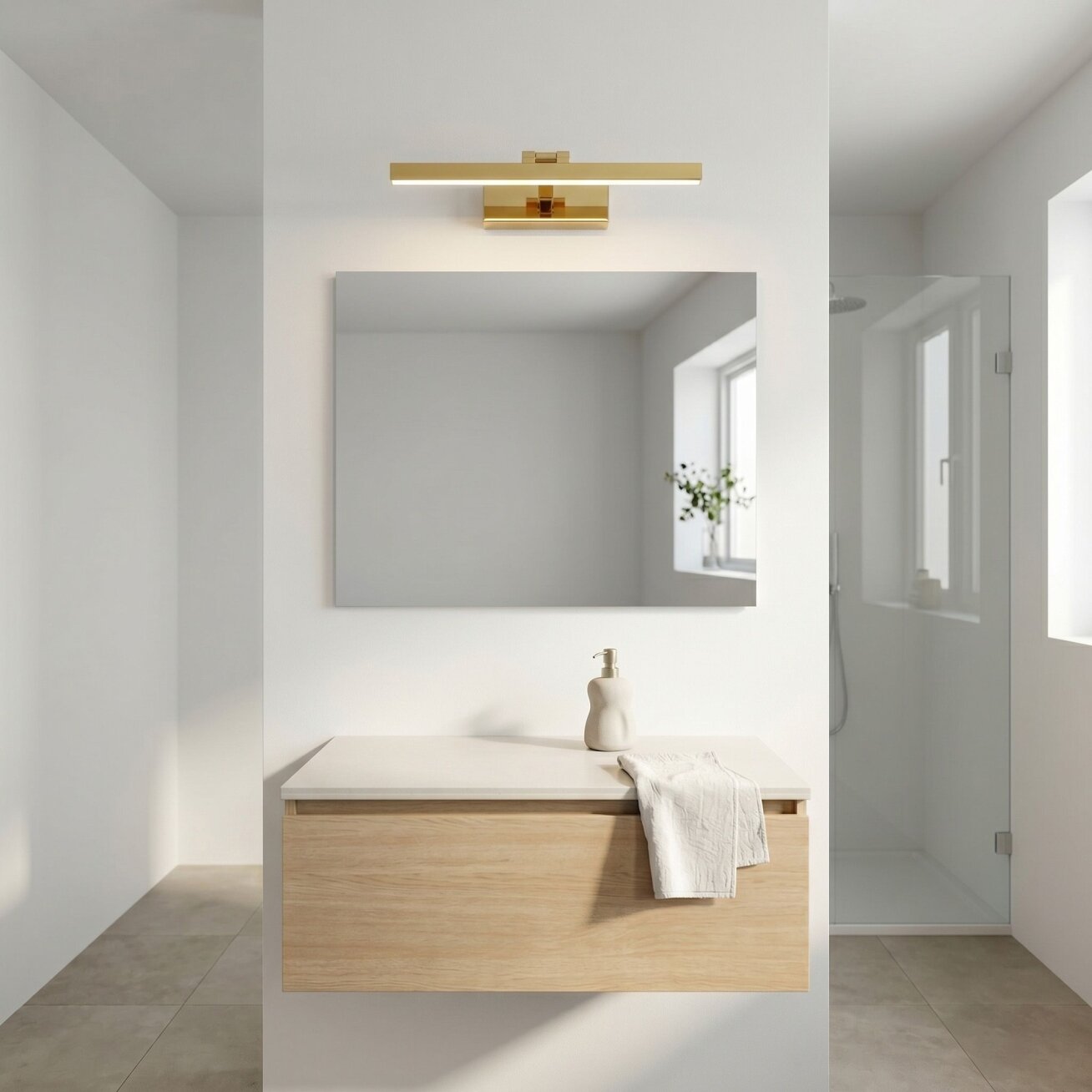 Vonios sieninis LED šviestuvas APP1860-1W 40cm GOLD 2 Vonios sieninis LED šviestuvas APP1860-1W 40cm GOLD 2