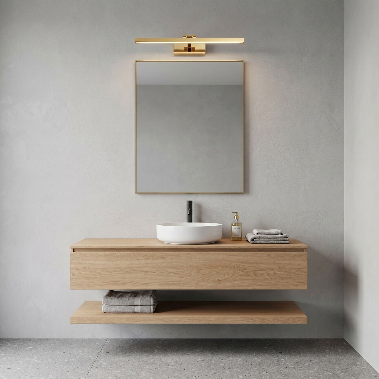 Vonios sieninis LED šviestuvas APP1861-1W 60 cm GOLD 3 Vonios sieninis LED šviestuvas APP1861-1W 60 cm GOLD 3