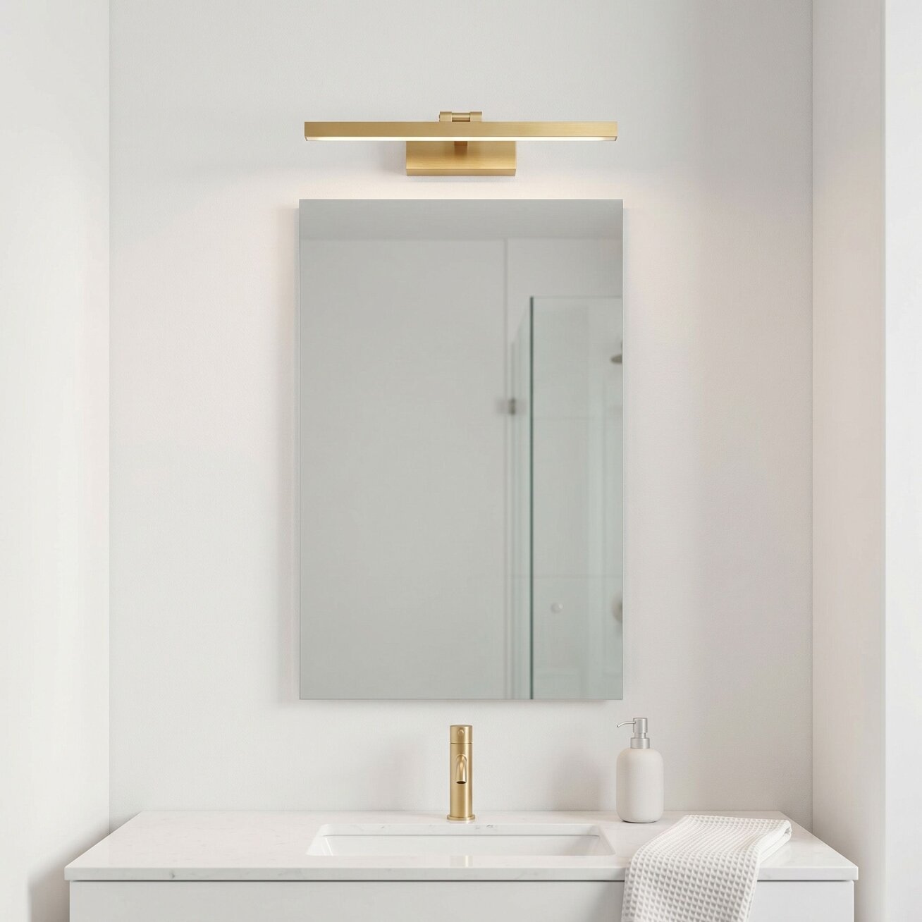 Vonios sieninis LED šviestuvas APP1864-1W 60 cm BRUSH GOLD 5 Vonios sieninis LED šviestuvas APP1864-1W 60 cm BRUSH GOLD 5