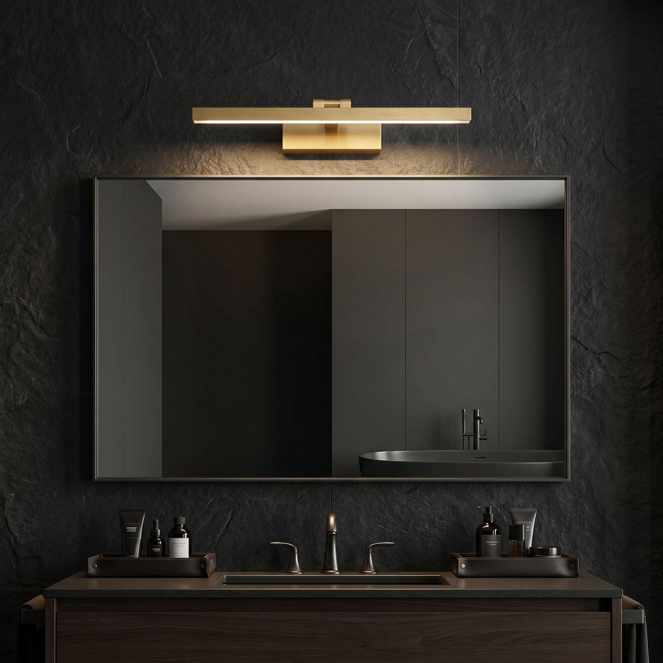 Vonios sieninis LED šviestuvas APP1864-1W 60 cm BRUSH GOLD 6