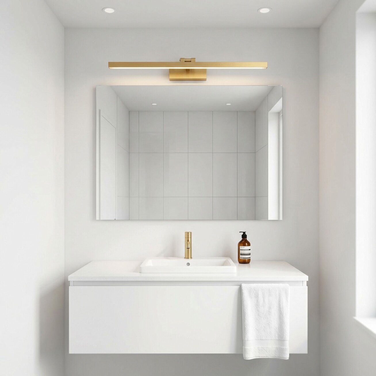 Vonios sieninis LED šviestuvas APP1865-1W 80 cm BRUSH GOLD 2 Vonios sieninis LED šviestuvas APP1865-1W 80 cm BRUSH GOLD 2