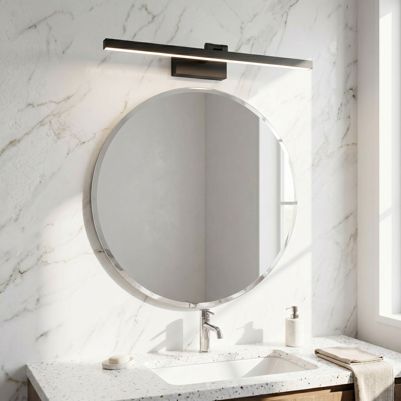Vonios sieninis LED šviestuvas APP1867-1W 60 cm Black 10 Vonios sieninis LED šviestuvas APP1867-1W 60 cm Black 10