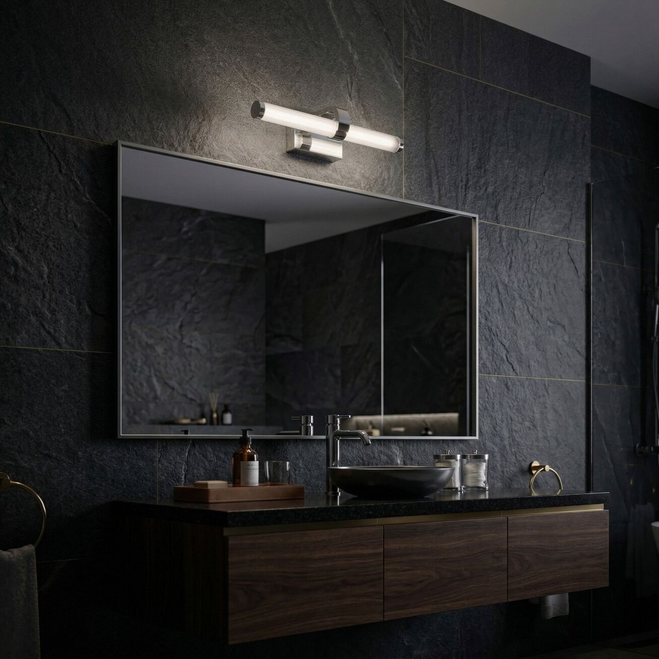 Vonios sieninis LED šviestuvas APP1881-1W 40cm CHROME 4
