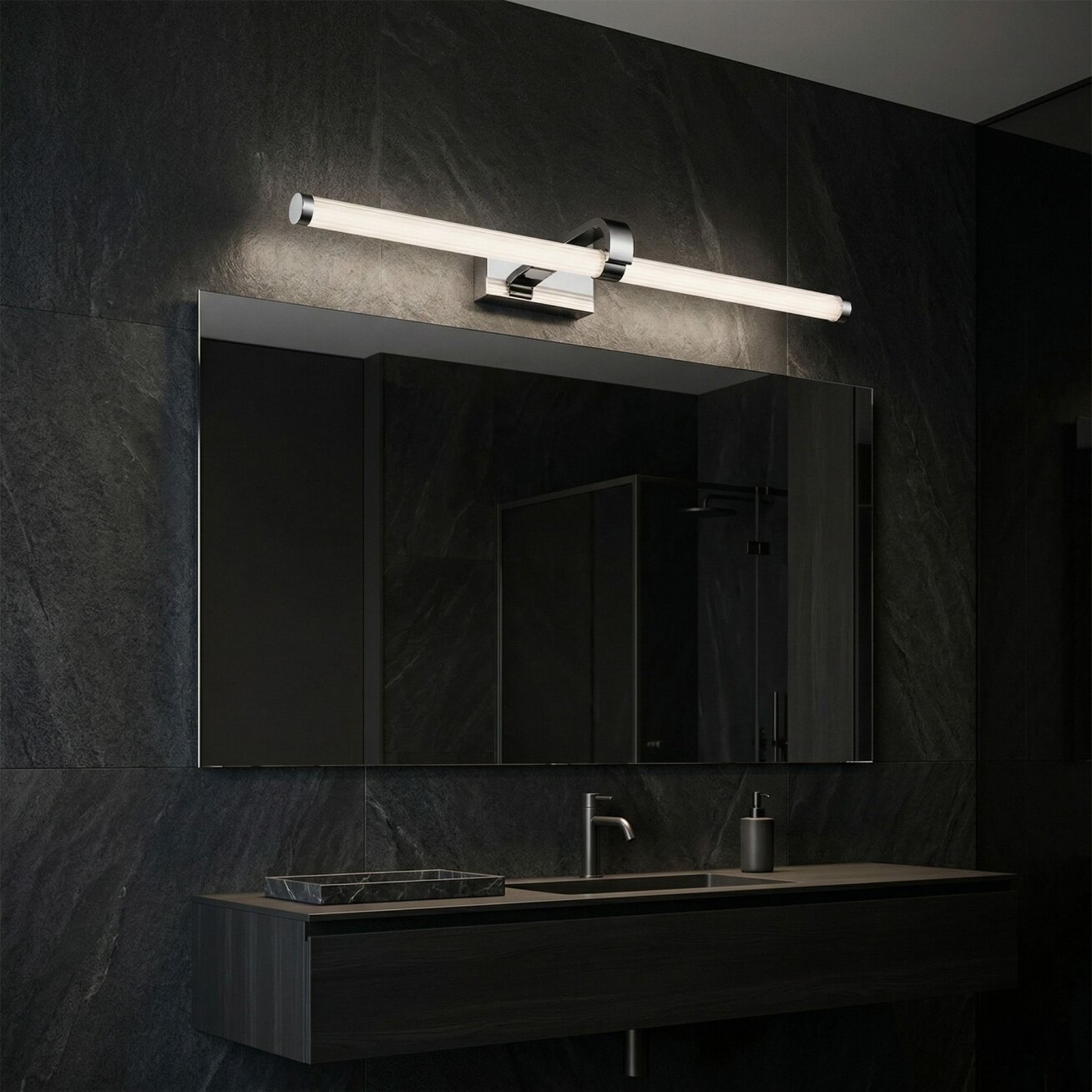 Vonios sieninis LED šviestuvas APP1882-1W 60cm CHROME 4