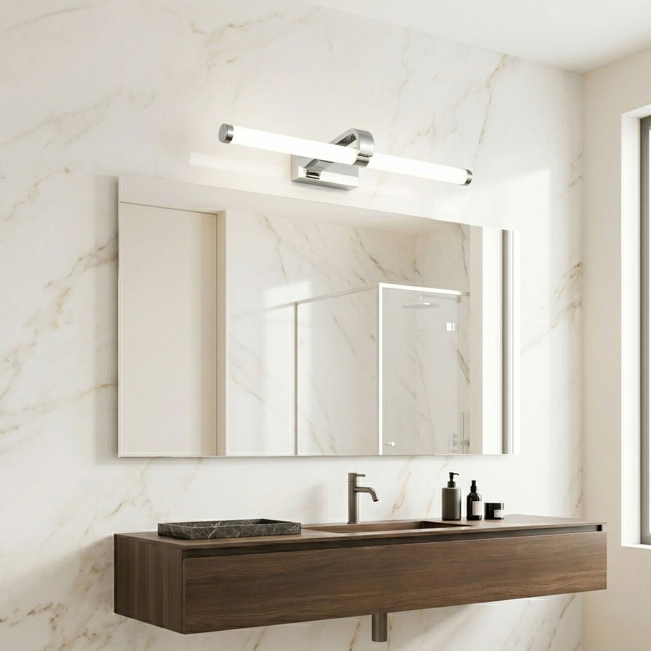 Vonios sieninis LED šviestuvas APP1882-1W 60cm CHROME 8 Vonios sieninis LED šviestuvas APP1882-1W 60cm CHROME 8