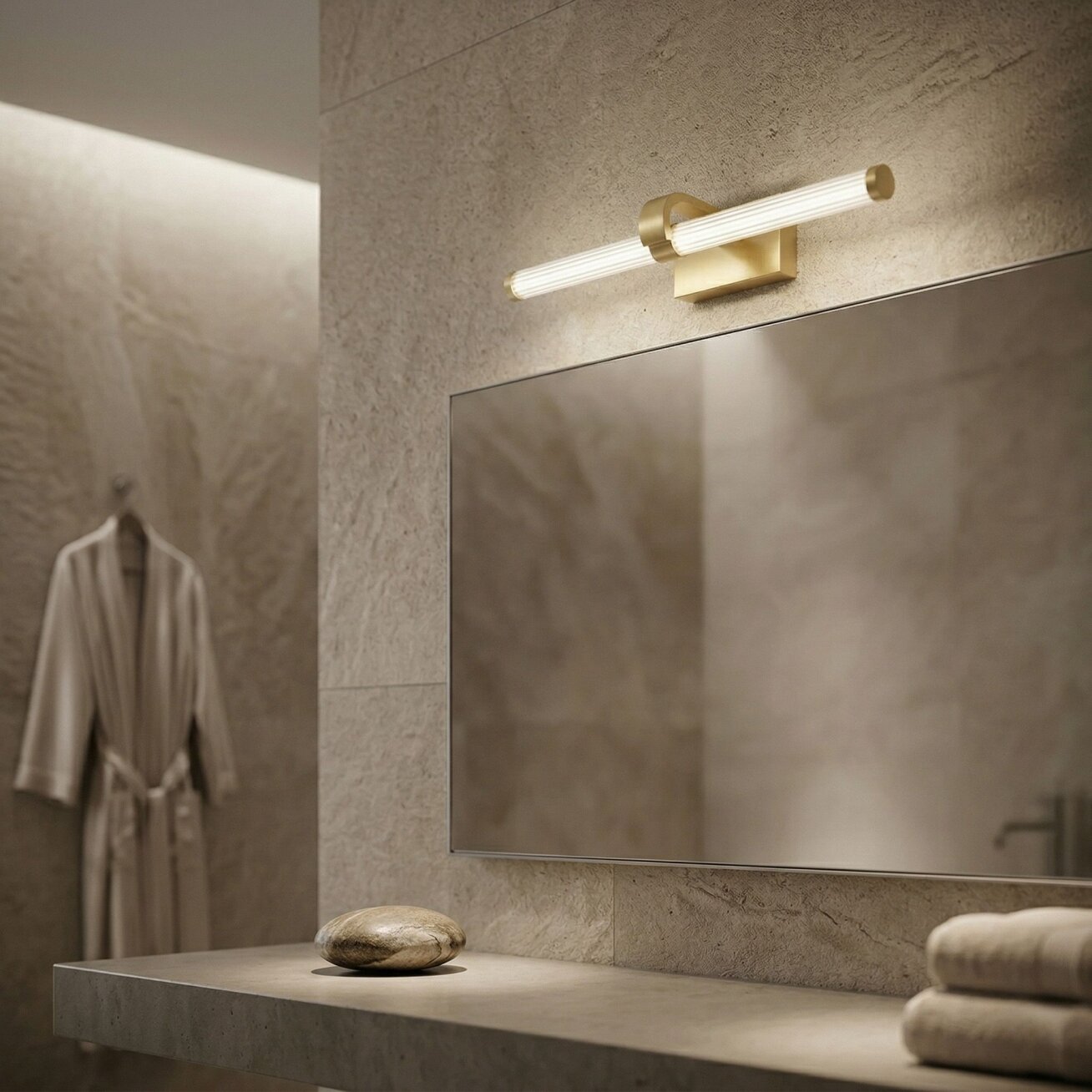 Vonios sieninis LED šviestuvas APP1885-1W 40cm BRUSH GOLD 1