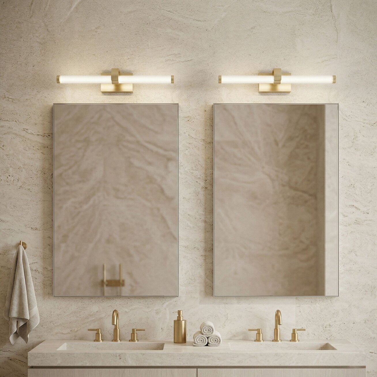 Vonios sieninis LED šviestuvas APP1885-1W 40cm BRUSH GOLD 3 Vonios sieninis LED šviestuvas APP1885-1W 40cm BRUSH GOLD 3