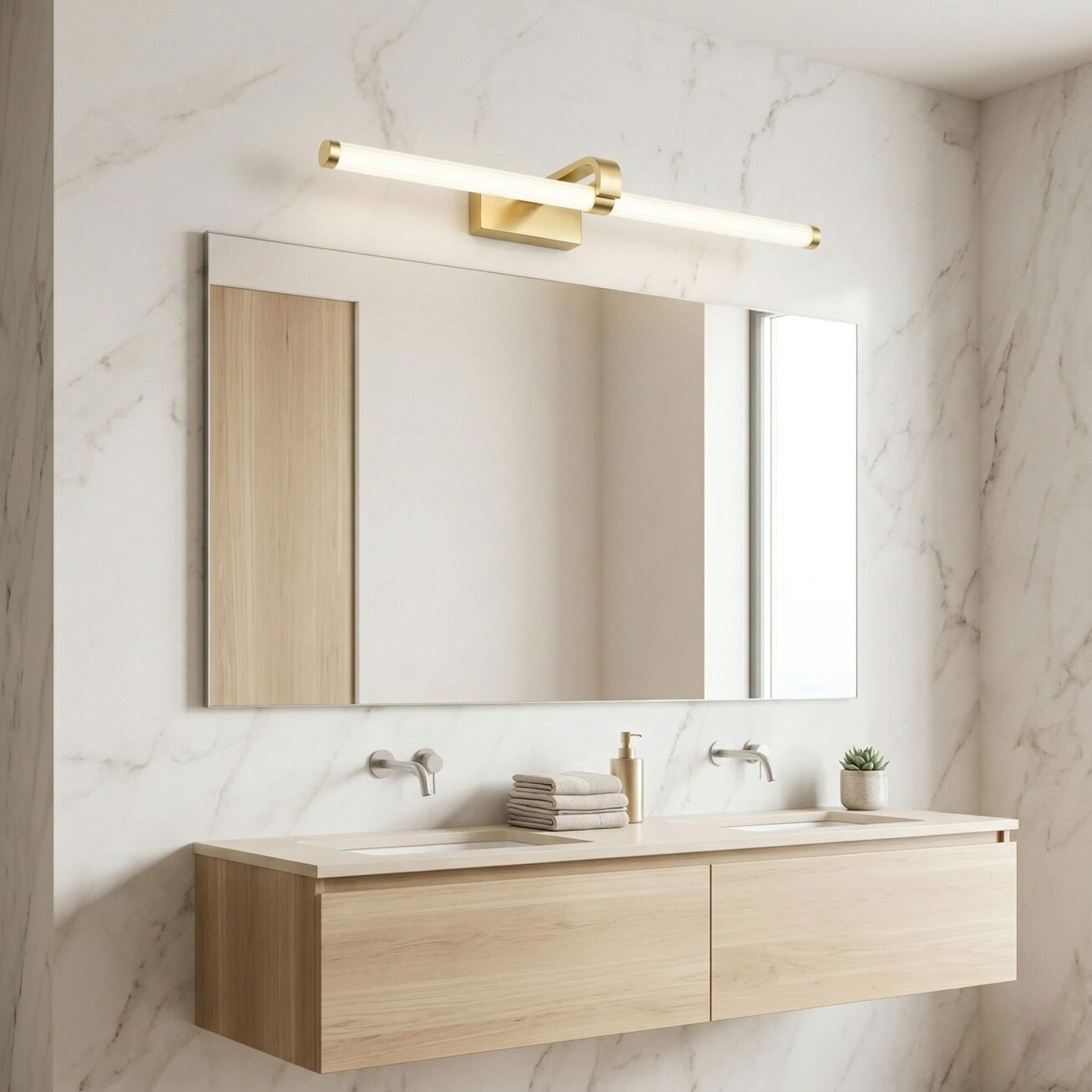 Vonios sieninis LED šviestuvas APP1886-1W 60cm BRUSH GOLD 4 Vonios sieninis LED šviestuvas APP1886-1W 60cm BRUSH GOLD 4