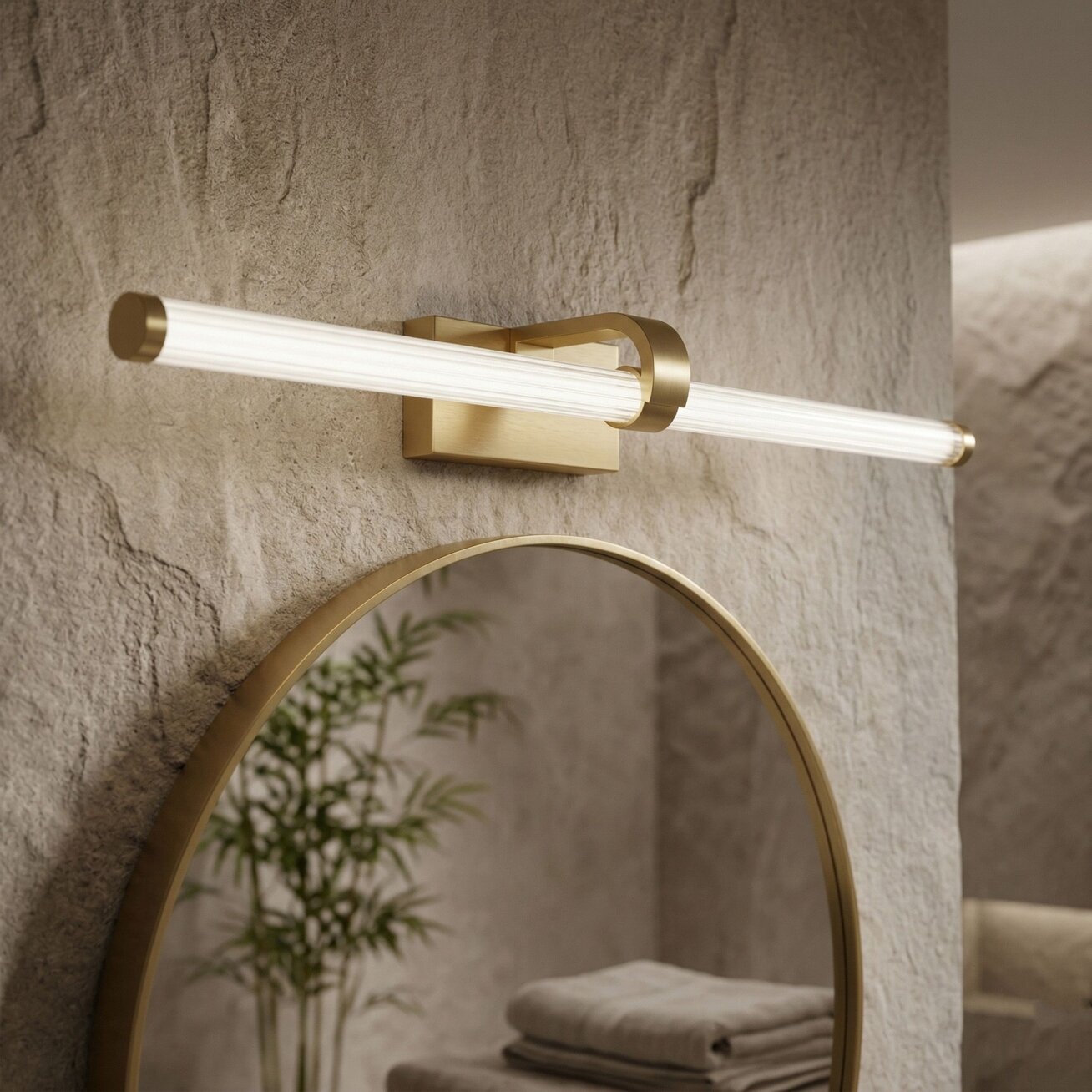 Vonios sieninis LED šviestuvas APP1886-1W 60cm BRUSH GOLD 5 Vonios sieninis LED šviestuvas APP1886-1W 60cm BRUSH GOLD 5