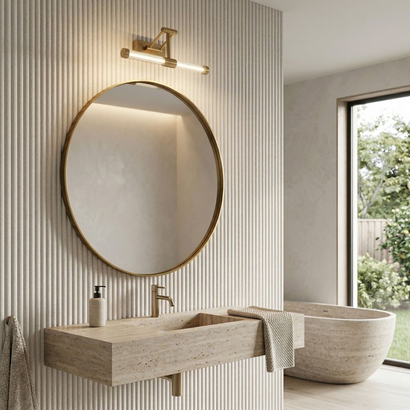 Vonios sieninis LED šviestuvas APP1899-1W 40cm BRUSH GOLD 6
