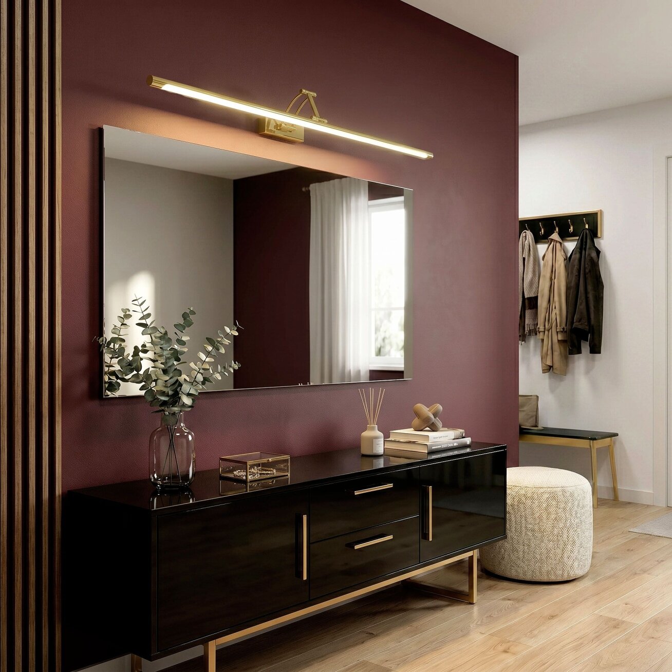 Vonios sieninis LED šviestuvas SWE021-1W 80cm Gold 3 Vonios sieninis LED šviestuvas SWE021-1W 80cm Gold 3