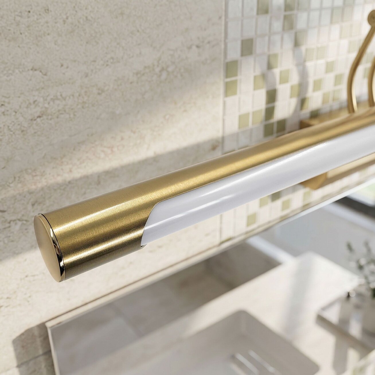 Vonios sieninis LED šviestuvas SWE024-1W 80cm Brush Gold 8 Vonios sieninis LED šviestuvas SWE024-1W 80cm Brush Gold 8