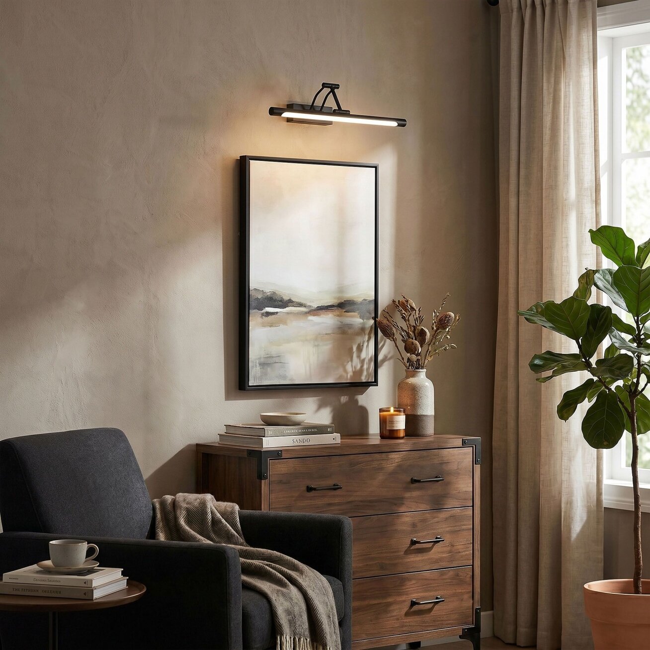 Vonios sieninis LED šviestuvas SWE025-1W 42cm Black 6 Vonios sieninis LED šviestuvas SWE025-1W 42cm Black 6