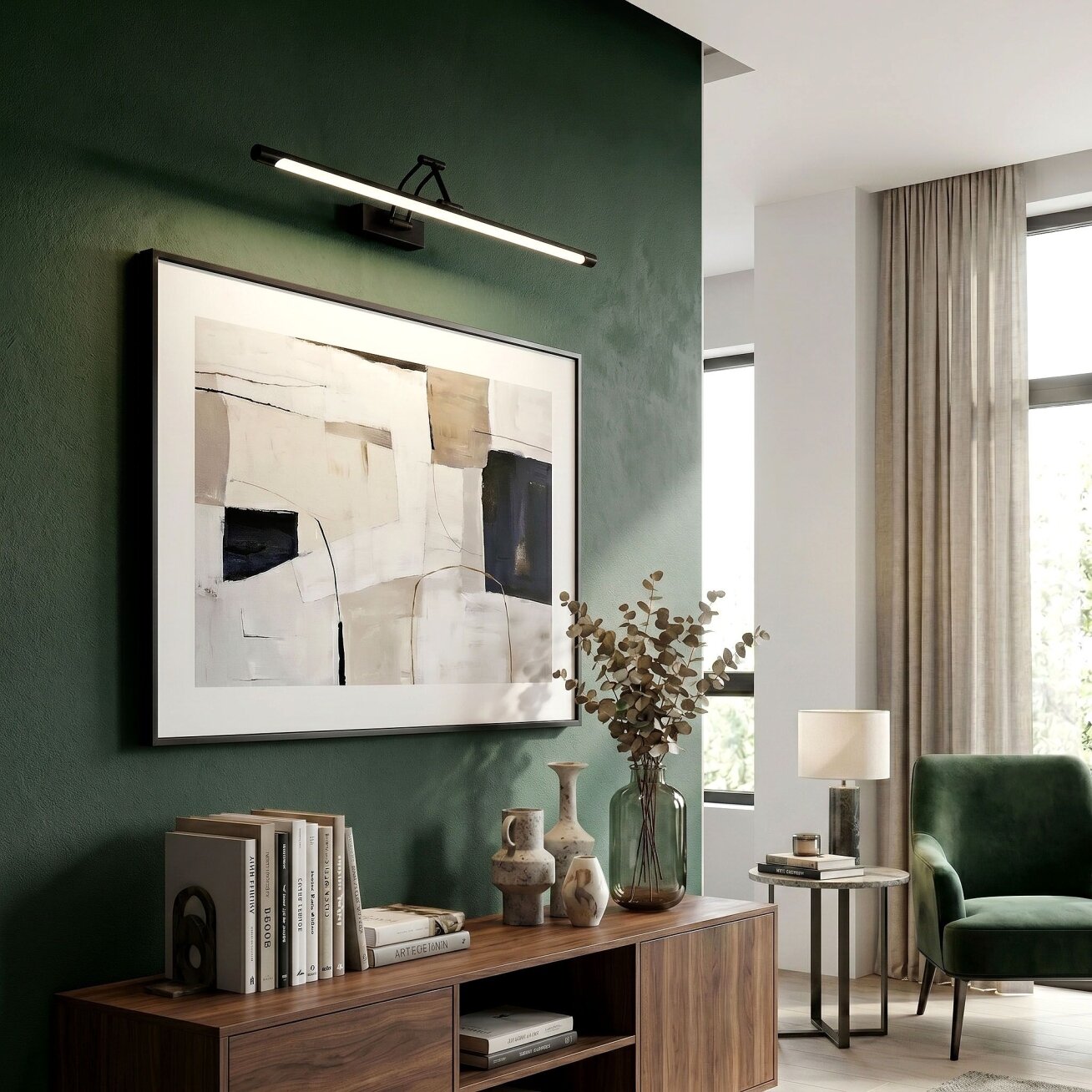Vonios sieninis LED šviestuvas SWE026-1W 60cm Black 3 Vonios sieninis LED šviestuvas SWE026-1W 60cm Black 3