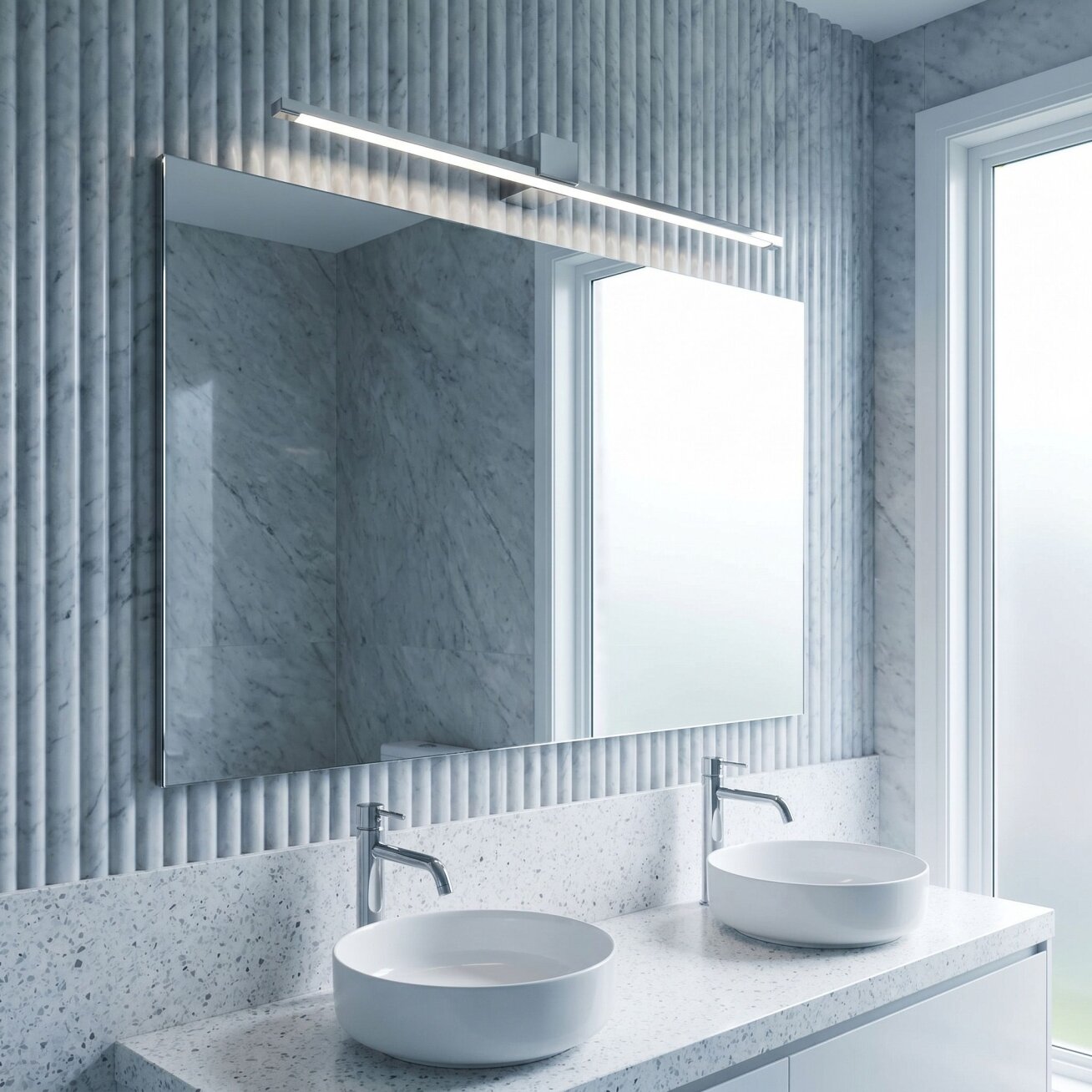 Vonios sieninis LED šviestuvas SWE042-1W 80 cm Chrome 8