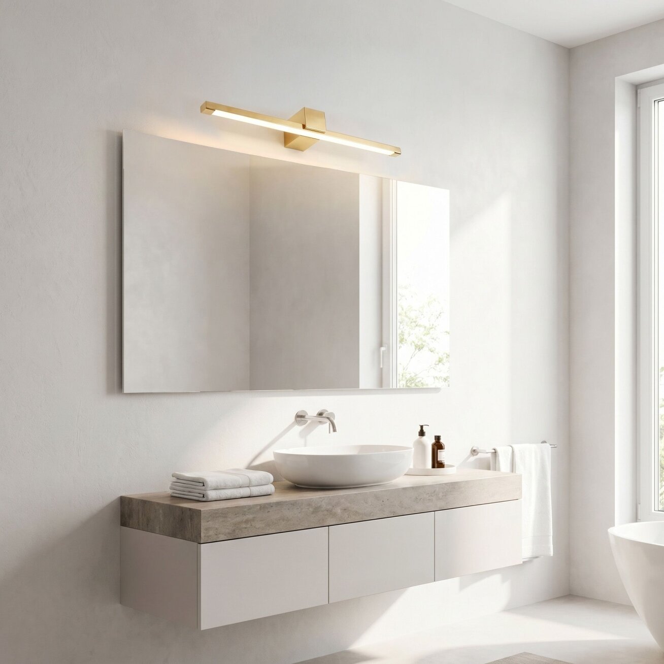 Vonios sieninis LED šviestuvas SWE044-1W 60cm GOLD 2