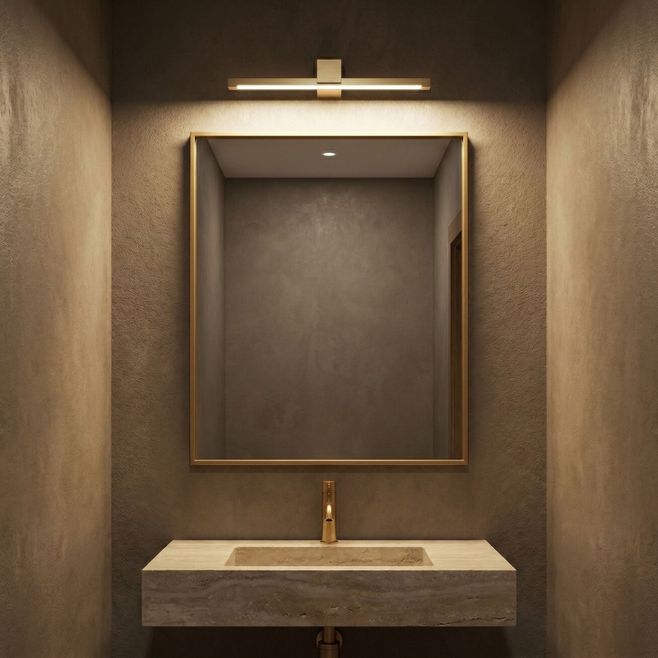 Vonios sieninis LED šviestuvas SWE046-1W 40cm GOLD BRUSH 5 Vonios sieninis LED šviestuvas SWE046-1W 40cm GOLD BRUSH 5